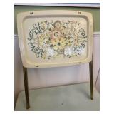 Folding TV Tray Table Flower Accent Vintage