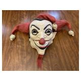 Scary Clown Halloween Mask Red Hair