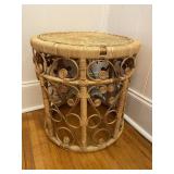 Round Wicker Table Plant Stand Vintage