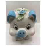 Blue & White Piggy Bank Vintage