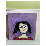 Purple Lady Red Shirt Original Art Painting