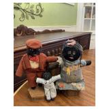 African American Black Folk Art Doll Family