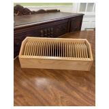 Wooden Bill File Organizer Box Vintage