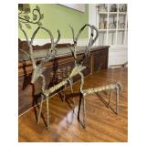 Pair of 2 Metal Antelope Gazelle Figurines