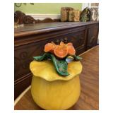 Vintage Yellow Cookie jar Flower Accent