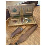 Wood Derby Game Board Leather Holster & Strap