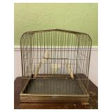 Metal Vintage Bird Cage Gold Accent