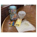 Glass Bear Jar Candy Dish & Misc