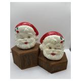 Winking Santa Salt & Pepper Shakers Vintage