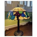Stained Glass Lamp Grape Accent Vintage
