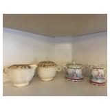 Set of 2 Cream & Sugar Bowls Vintage