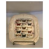 Cracker Barrel Butterfly Collector Plate & Stand