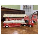 Red Metal Tonka & Buddy Fire Trucks Vintage