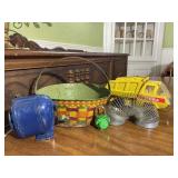 Yellow Tonka Truck & Metal Toys