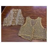 Gold Rhinestone Fashion Vest Set of 2