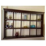 Vintage Wooden Display Shelf & Trinkets
