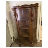Wooden Bow Front Curio Display Cabinet