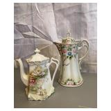 Set of 2 Floral Teapots Including Nippon