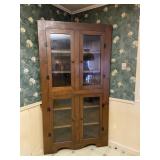 Solid Wood Vintage Corner Curio Cabinet