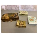 Ladies & Flowers Trinket Boxes Set of 4