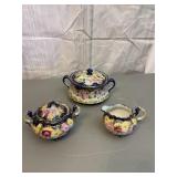 Nippon Porcelain Dishes Set of 3 Hand Painted