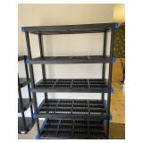 Utility Storage Shelf Black Plastic Blue Accent