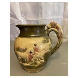 Hound Handle Pitcher Horse Accent Vintage