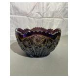 Purple Carnival Glass Bowl Colorful