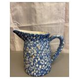 Blue & White Spongeware Pitcher