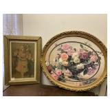 Little Girl & Flowers Framed Prints Set of 2