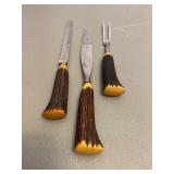 Faux Antler Handle Carving Utensil Set