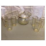 Anchor Hocking Clear Ball Pitcher & Glasses