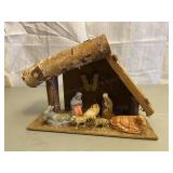 Vintage Christmas Nativity Set Display