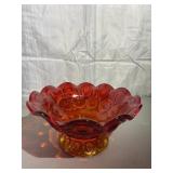 Amberina Moon & Stars Vintage Glass Bowl