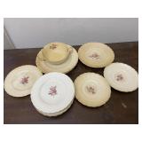 Spode Pink Rose Vintage China Dishes Plates