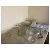 Large Lot Clear Vintage Glassware Inc Pitcher