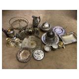 Silverplated Pitcher Platters Trays & Misc