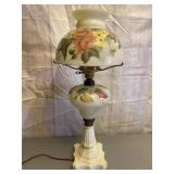 White Hurricane Lamp Flower Accent