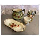 Fruit Accent Lemonade Pitcher Cups & Platter