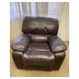 Brown Leather Style Reclining Chair