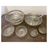 Nice Clear Glass Salad Bowls & Coasters