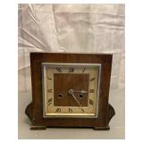 Square Art Deco Style Wood Desk Clock