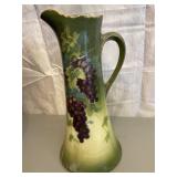 Green Vintage Slim Pitcher Grape Decor