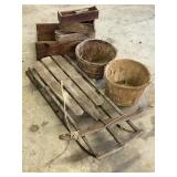 Sled - Baskets - Wooden Boxes