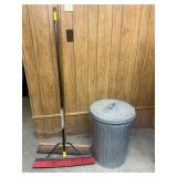 Brooms & Trash Can
