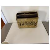 Vintage Embossed Brass Magazine Rack