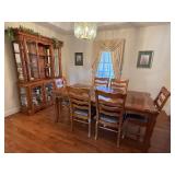Dining Table with 6 Chairs and Hutch