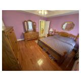 4 PC Oak King Size Bedroom Set