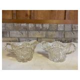 Vintage Clear Cream & Sugar Bowl Set