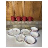 Corelle Red & White Accent Dish Set